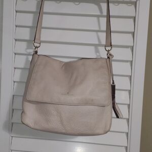 kate spade Cream Pebble Leather Shoulder Flap Hobo Bag